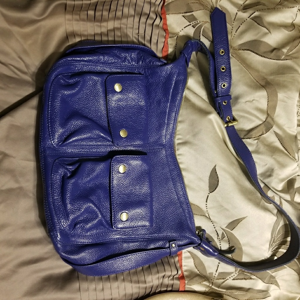 Blue Pebbled Leather Not Rational Shoulder Bag!